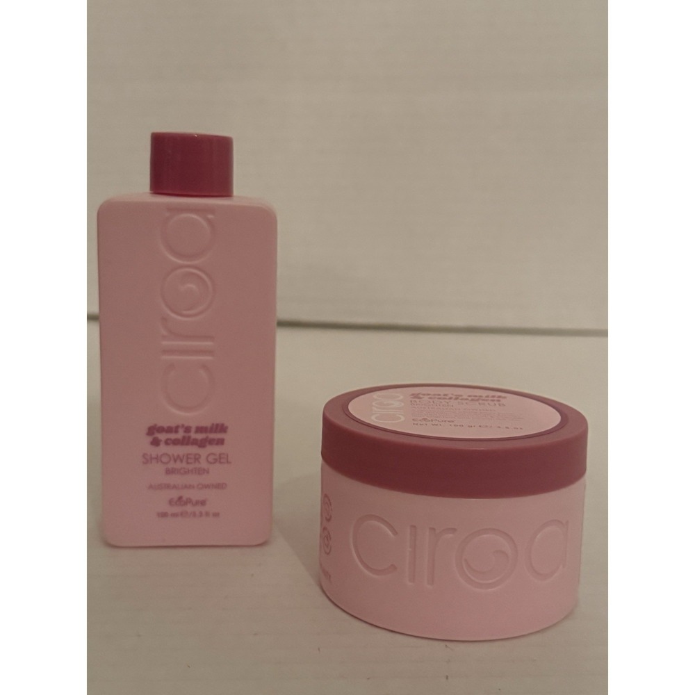 New Ciroa Australia 2 Pc Set - Goats Milk and Collagen Shower Gel & Body Scrub